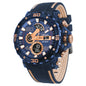 SMAEL 8136 Dual Display Military Watch for Men - 50M Waterproof LED Alarm Chronograph Stopwatch Shock Resistant
