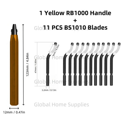 Deburring Tool Set RB1000 with Swivel Blades 1 or 11 PCS BS1010 BS1018 BK3010 BS3010 Metal Handle Deburr Tool Edge Burr Remove