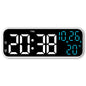 Digital Alarm Clock Temperature and Date Week Display Night Mode Table Clock Voice Control 12/24H Electronic LED Alarm Clocks