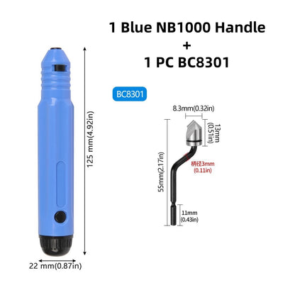Metal Deburring Tool Kit Burr Remover Hand Tool Anti-Slip Handle with 10pcs Sharp Deburring Blades for Copper Wood Plastic