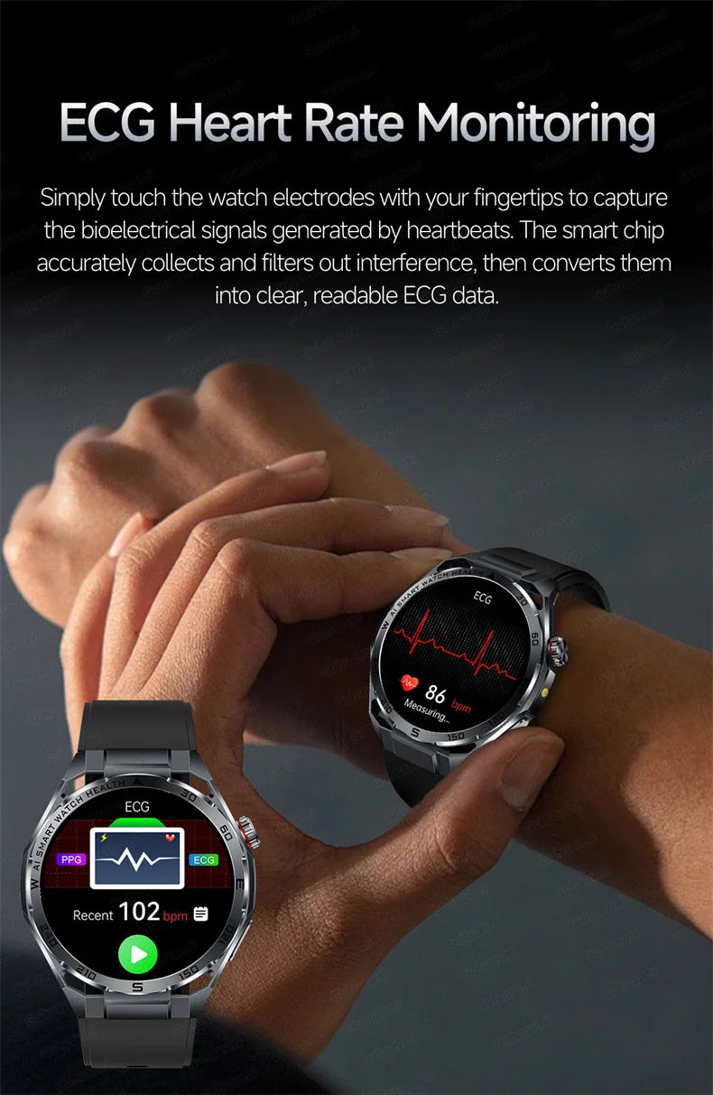 Smartwatch ECG High-End dla mężczyzn Ciśnienie krwi Lipidy Tlen we krwi Analiza ciała Kwas moczowy Monitor Zdrowia Smartwatch dla mężczyzn i kobiet