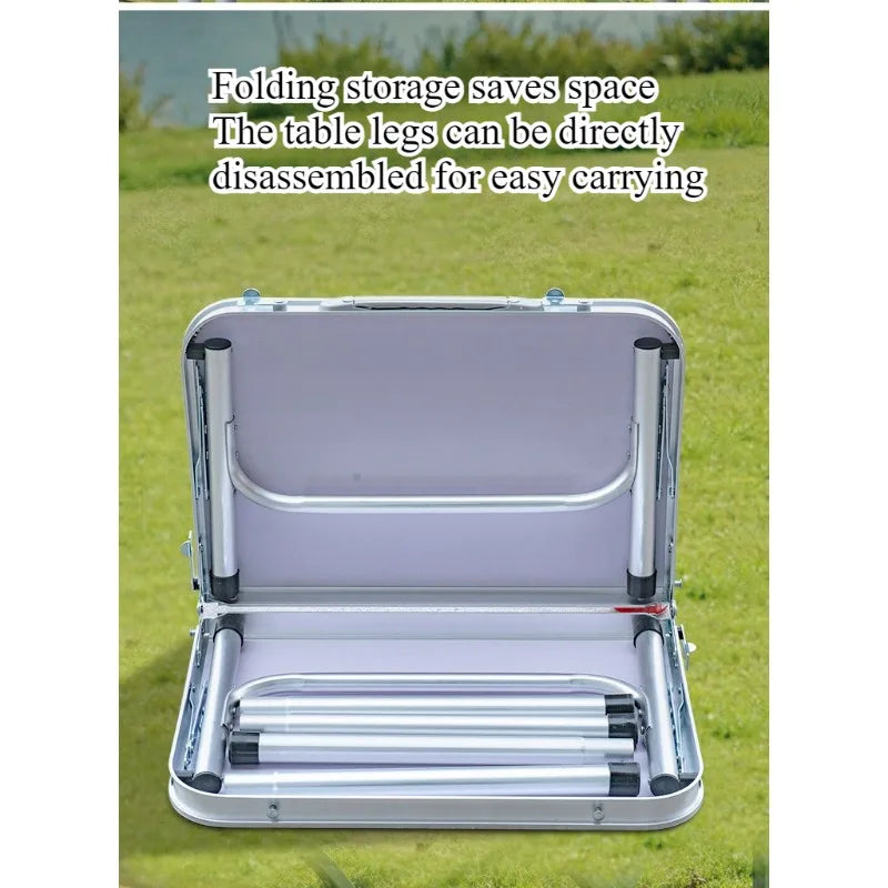 Outdoor camping leisure folding table beach party picnic barbecue height adjustable aluminum alloy lightweight foldable table