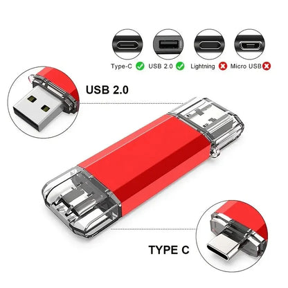 NOWY Pendrive OTG 2 w 1 typu C 128 GB 64 GB Szybki dysk flash USB OTG Pendrive 64 GB 128 GB Dyski flash USB OTG 2 w 1 typu C