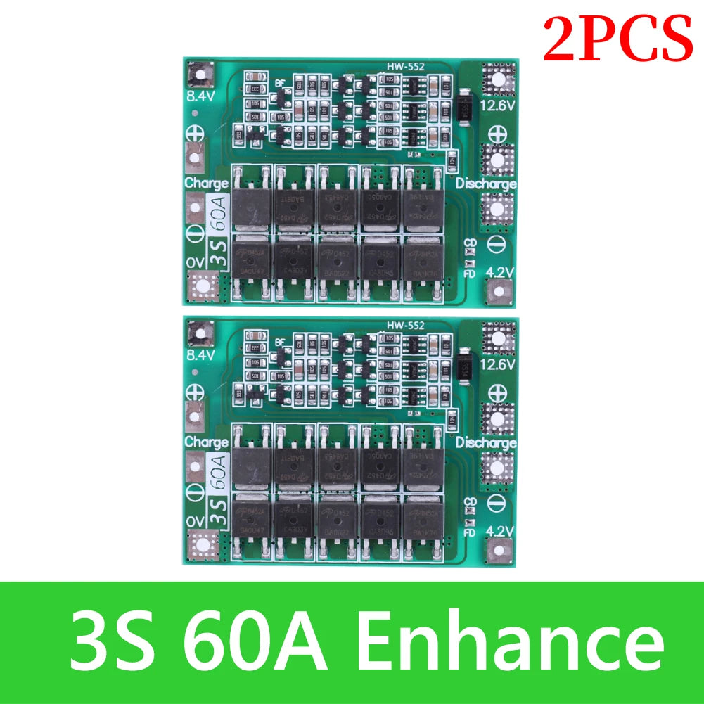 BMS 3S/4S 5A 10A 20A 25A 40A 60A Płytka zabezpieczająca ładowarkę do akumulatorów litowo-jonowych 18650 do wiertarki 12 V z funkcją wzmocnienia/balansu