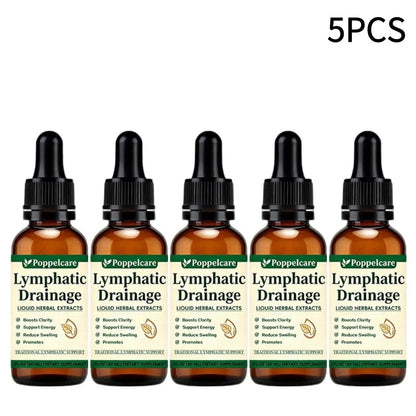 1-5pcs Natural Herbal Lymph Support Care Drops Lymphatic Drainage Oral Liquid Relieve Body Swelling Boost Energy