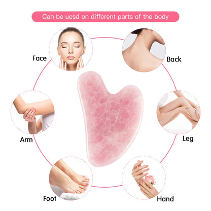 Rose Quartz Gua Sha For Face Massager Skin scraping GuaSha Lifting Natural Jade Massage for Face Gouache Scraper Wrinkle Remover