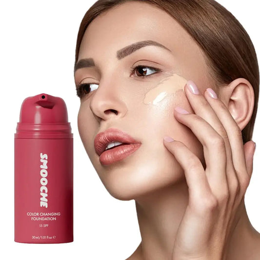 Color Changing Foundation Liquid Moisturizing Face Makeup Base Full Coverage Concealer Cream for Women Flawless Beauty Cosmetics