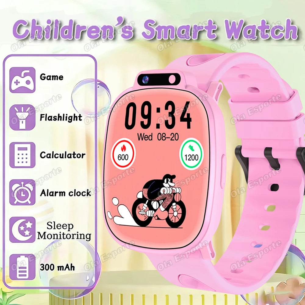 Children's Smart Watch 2026 Camera LED Flashlight Fun Games Stopwatch Calculator Alarm Reminders Boys and Girls Smartwatch HW12