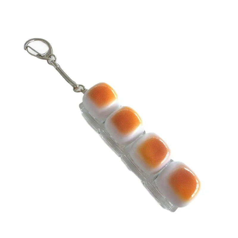 Caramel Bread Stress Relief Keychain Keyboard Button Keycap Backpack Pendant for Student Office Adult 1PC