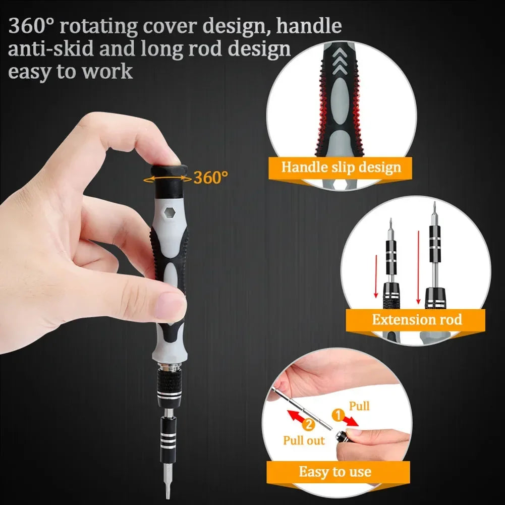 115 in 1 Multifunctional Screwdriver Set Electronic Repair Tools for Computer Phone and Household Use Insulation Screwdriver Kit