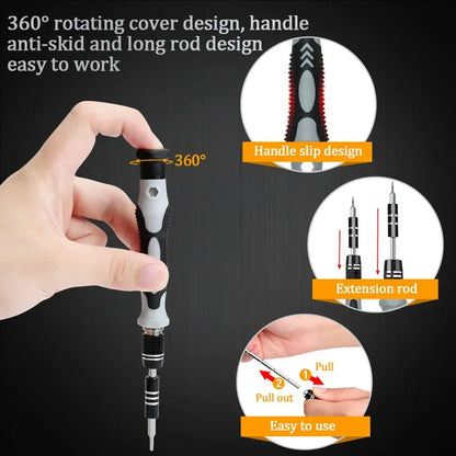 115 in 1 Multifunctional Screwdriver Set Electronic Repair Tools for Computer Phone and Household Use Insulation Screwdriver Kit