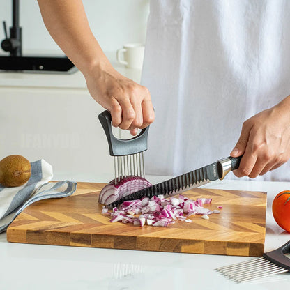 1Pcs Colorful Onion Slicer with Stainless Steel Holder Easy Onion Chopper for Potatoes or Vegetables Kitchen Accessories Tools