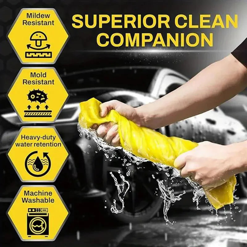 ISGTDRM Pva Wash Car Towel Quick-Dry Towel Ultra Absorbent Scratch-Free Reusable For Auto Maintenance Soft Deerskin Cloth