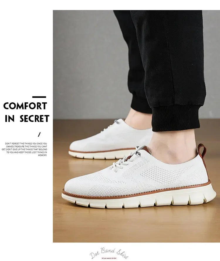 Vanmie Men Casual Sneakers Shoes Breathable Summer Knitted Mesh Sock Sneakers Fashion Simple Lace-up Lightweight  Sneakers
