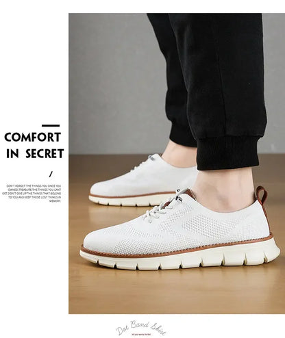 Vanmie Men Casual Sneakers Shoes Breathable Summer Knitted Mesh Sock Sneakers Fashion Simple Lace-up Lightweight  Sneakers