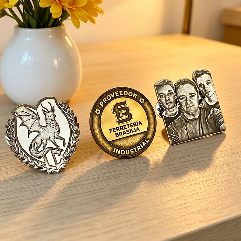 Stainless Steel Your Logo Photo Customized Pins Badges Personnalisable Portrait Picture Custom Pin Chest Studs for Bag Clothing