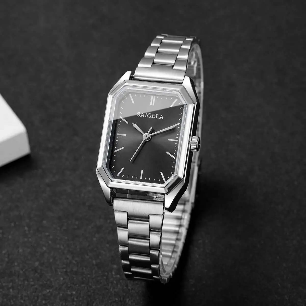 Fashion Rectangle Women Watches Simple Analog Quartz Wristwatch for Girls Clock Gift Reloj Mujer（Without Box）