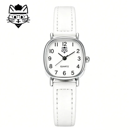 Korean version of the trendy ladies watch fashion small Arab quartz watch leather strap watch