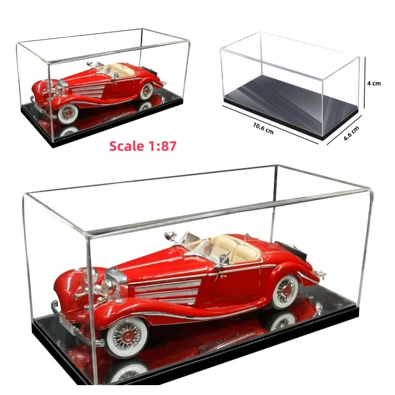 Scale 1/64 1/43 1/32 1/24 1/18 Clear Acrylic Display Box Case for Car Model Dust Cover Pre Made Box Diecast Professional Storage