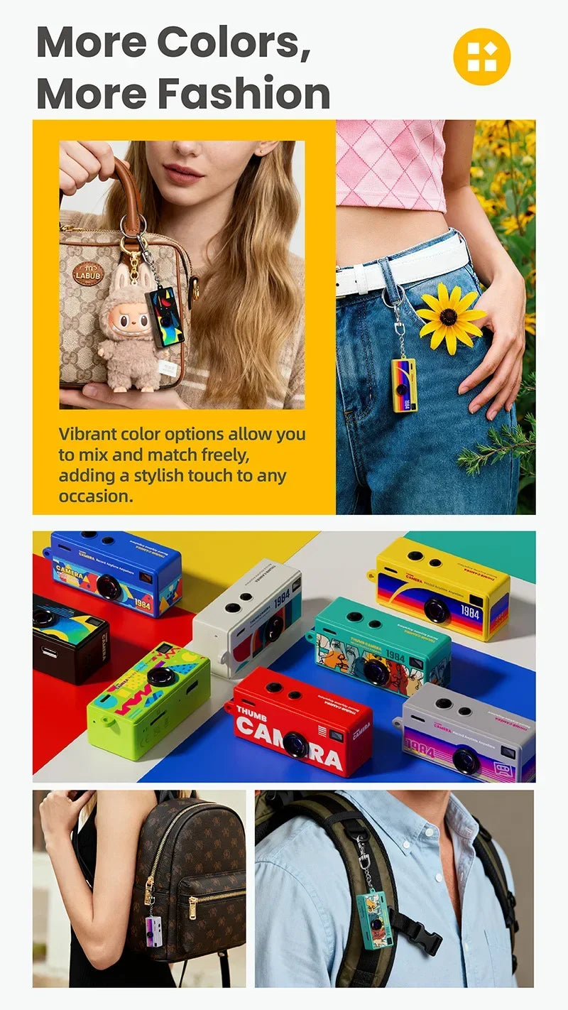 1080p Mini Thumb Camera Keychain Portable Video Camcorder Memory Card Support with Flash for Party Event Decoration Prop