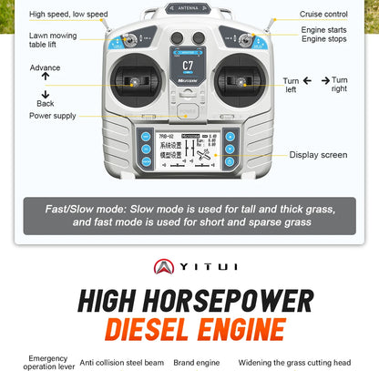 Customized diesel lawn mower that can climb slopes GPS all terrain tracked lawn mowing robot