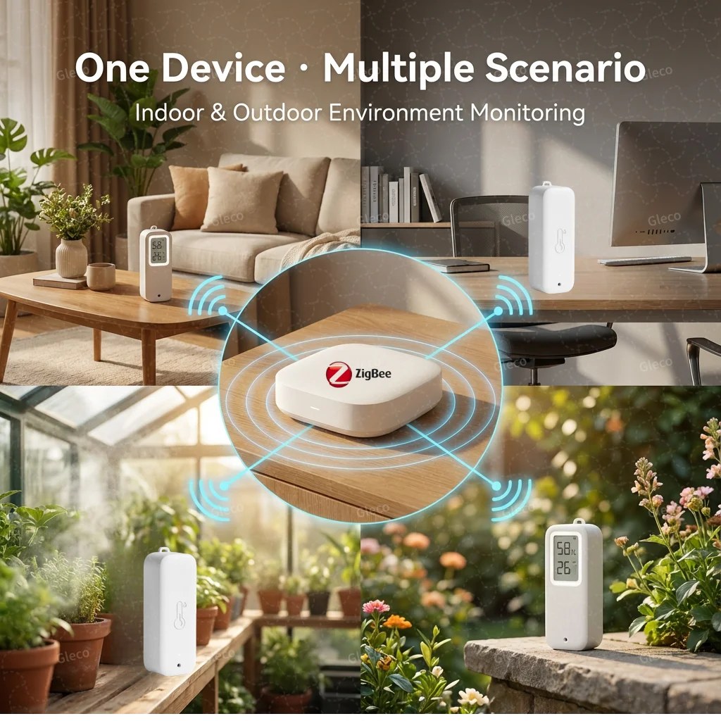 Smart Home Zigbee Temperature Humidity Sensor Waterproof Tuya APP Remote Monitor Thermometer Hygrometer With/without LCD for Z2M