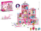 Girls Villa Castle Model Building Block Sets  DIY Bricks Toys  Doll house Villa Children Pretend Play Toys for Girls Gift