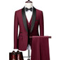 ( Jacket + Vest + Pants ) Men's 3 Piece Tuxedo Suit Set, Beige Blazer with Black Shawl Lapel for Wedding, Groom, Formal Party