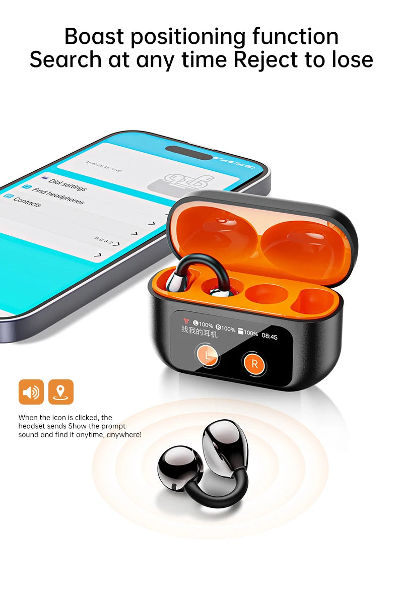 AI Translation Headphones True Wireless Earbuds LED Power Display Earphones with Wireless Charging Case