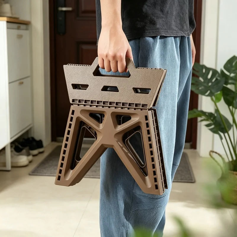 1Pc Portable Folding Camping Stool, Lightweight Foldable Seat for Hiking Beach Fishing Outdoor Use