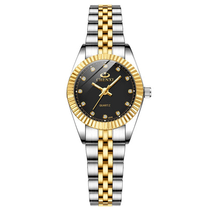 CHENXI Hot Sale Luxury Women's Golden Stainless Steel Small Dial Watch Quartz Charm Dress Trendy Wristwatch for Fashion Lady
