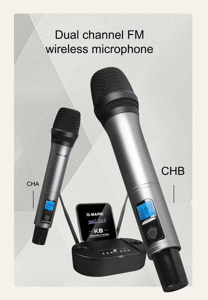 Microphon Wireless G-MARK K8 UHF Karaoke Mic With Lithium Battery For Stage Party Show Church Wedding Teaching