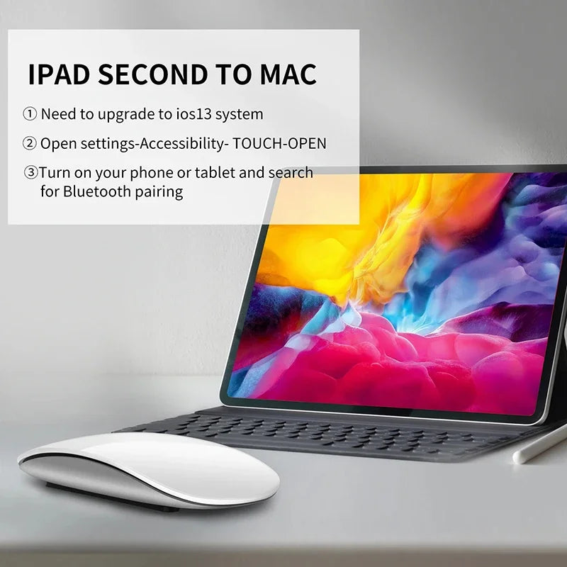Lenovo Wireless Bluetooth Magic Computer Mouse Rechargeable Touch Slim Ergonomic Dual-Mode Silent PC Mice For Apple Macbook Air