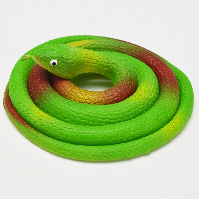 Soft Rubber Toy Snake Black Simulation Snake Realistic Halloween Garden Prank 80cm Prop Fake Snake Scary Intimidating Prank Toy