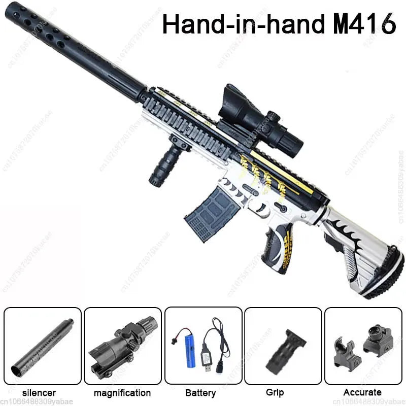 M416 Sniper Rifle Electric Toy Gun Water Beads Summer Outdoor Game AirSoft Splash Gun Kids Gift