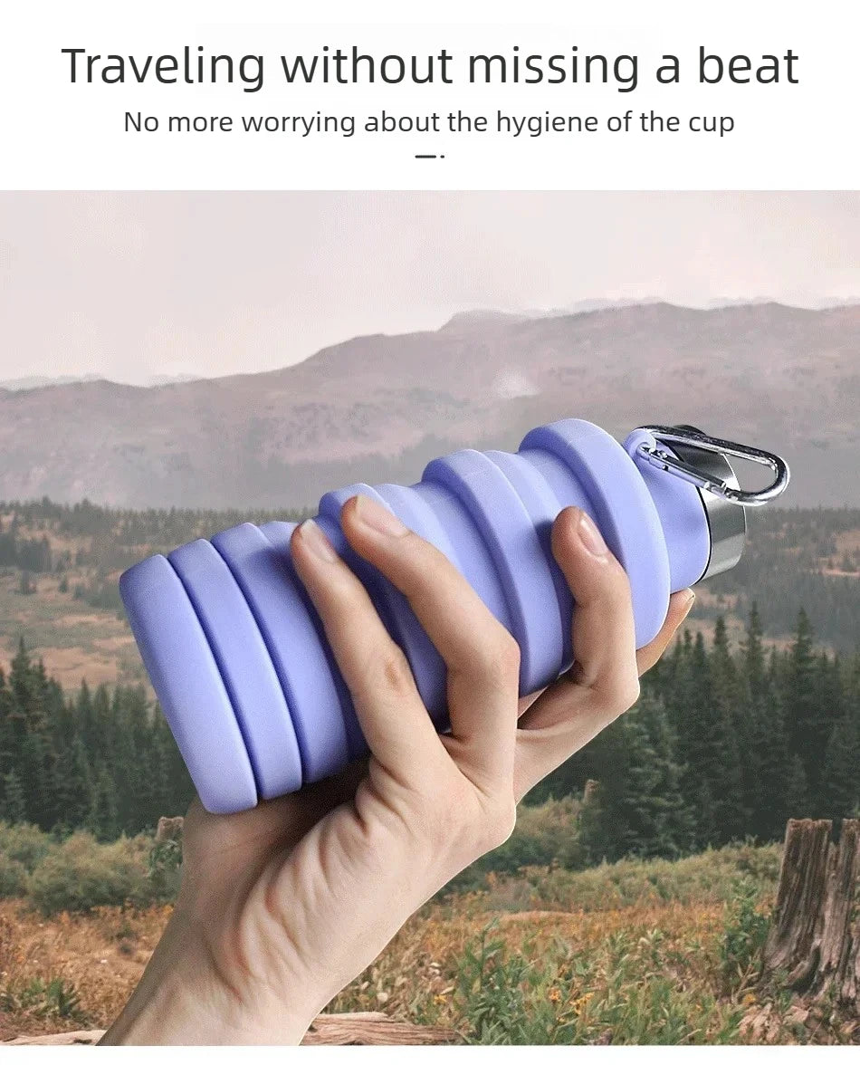 New Portable Silicone Water Bottle Retractable Folding Coffee Bottle Cups E Outdoor Travel Tools Collapsible Sport Bottles