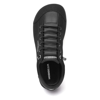 HOBIBEAR Wide Toe Barefoot Shoes for Unisex Minimalist Canvas Sneakers Lightweight Adjustable Slip On Walking Shoes
