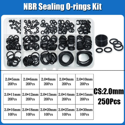 O Ring NBR Seal Washer Plumbing Gasket Thickness 1/1.5/2.0/2.4/3.1/4.0 Nitrile Butadiene Rubber Spacer Oil Resistance Oring Kit