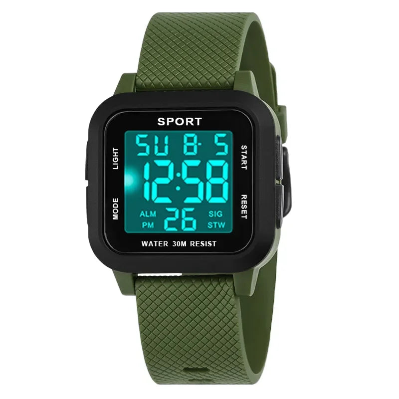 YIKAZE Sports Watch for Men Luminous Waterproof Men's Sport Watches Outdoor Military Clock Student LED Electronic Wristwatch