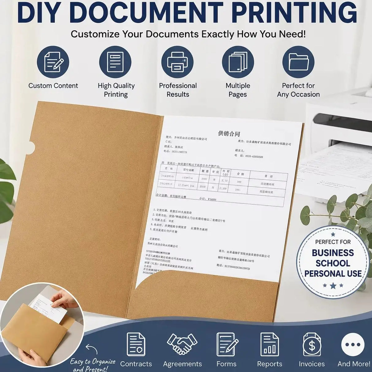 DIY Custom File Printing - Personalized For Your Company Documents Letter| We Will DropShipping For You