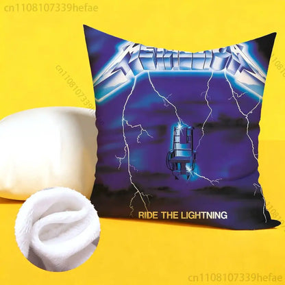 M-Metallica Band Pillow Cases for Bedroom Living Room Sofa Home Decor Polyester Cushion Cover with Zipper