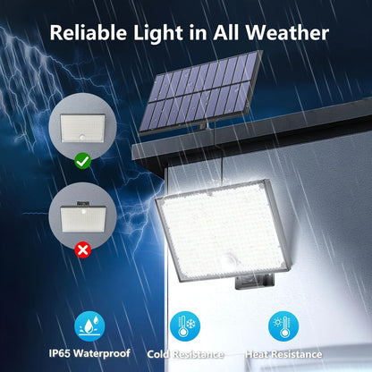 Solar Lights Outdoor 366/400/318 LED Motion Sensor Security Lights IP65 Waterproof Solar Powered Flood Lights for Garden Yard