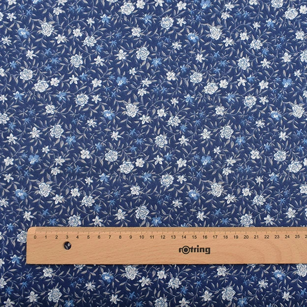 Chainho,Printed Twill Weave Cotton Fabric,DIY Qulting Sewing Material,Patchwork Cloth,Blue Series,6 Designs,3 Spiecification