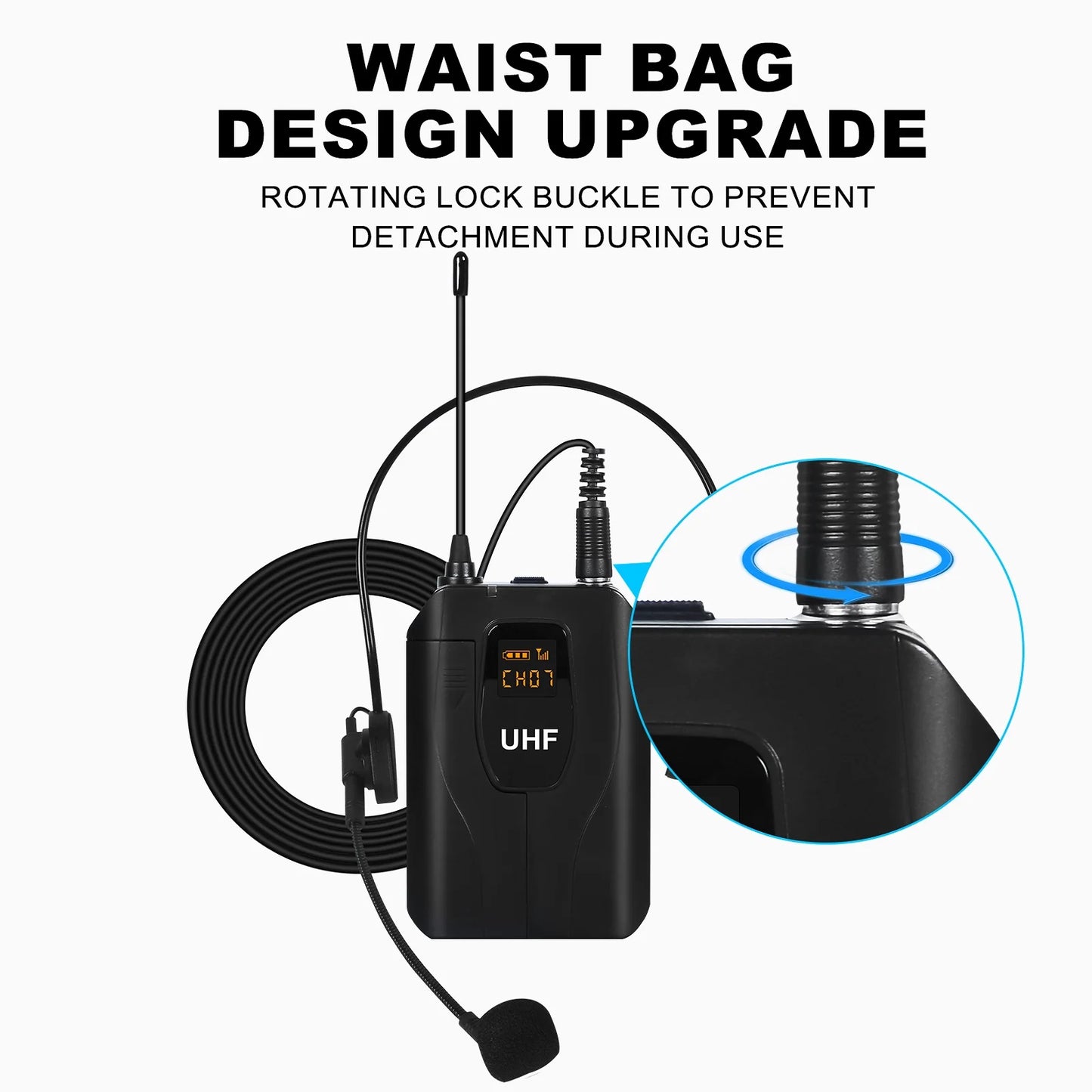 Wireless Head Mounted Guitar Microphone for Singing And Transmission Electric Guitar Recording Mic Portable Audio Equipment