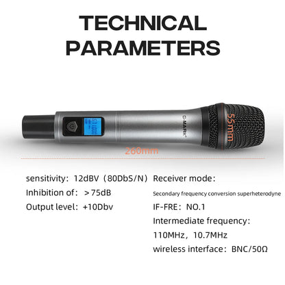 Microphon Wireless G-MARK K8 UHF Karaoke Mic With Lithium Battery For Stage Party Show Church Wedding Teaching