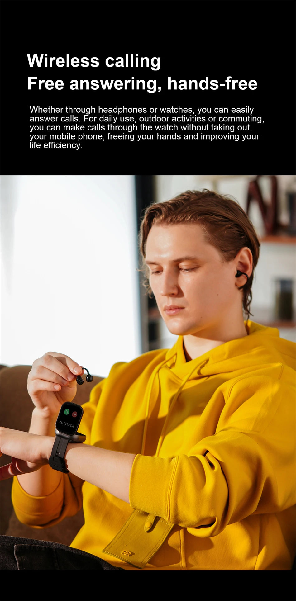 LIGE Bluetooth Headphones with clip-on design 2 In 1 Smartwatch with Earphones Heart Rate Sport Fitness Headset Smart Watch 2026