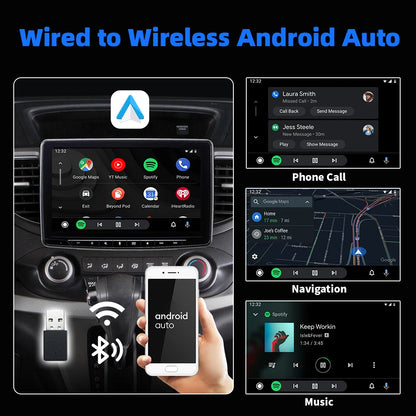 EKIY 2in1 Wireless CarPlay Adapter Wireless Android Auto Dongle AI Smart Box Car Intelligent Systems For Car With Wired CarPlay
