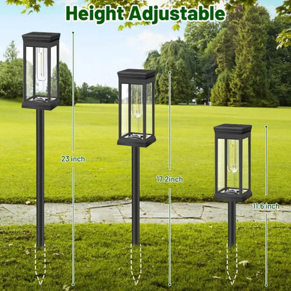 2/4/6Pcs Retro Solar Pathway Warm Lights Outdoor Waterproof Garden Incandescent Bulb for Walkway Yard Backyard Landscape Decor