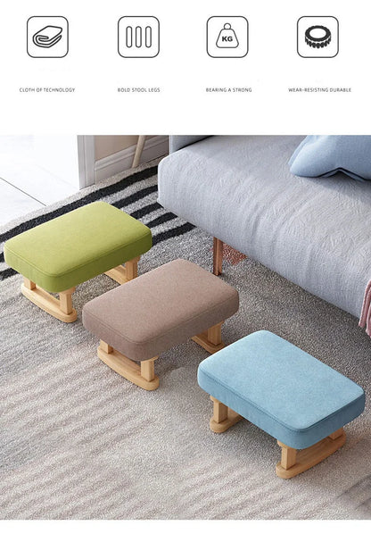Creative Small Wood Chair Household Shoe Changing Stool Ins Sofa Living Room Foot Rest Stool Tea Table Children Bathroom Footsto