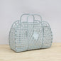 Summer Jelly Bag Portable Vegetable Basket Hollow Jelly Bag Girl Large Capacity Holiday Handbag Jelly Beach Tote Bags Organizer